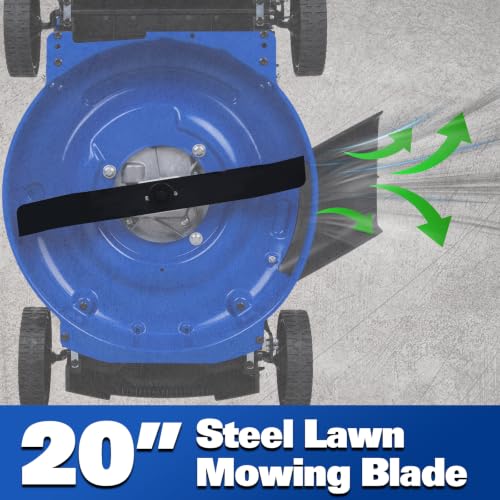 Image of BILT HARD 20 Inch Gas Lawn Mower with 144cc 4-Stroke OHV Engine, Side Discharge Push Walk-Behind Mower, 6-Position Height Adjustment for Lawn, Yard & Garden Care