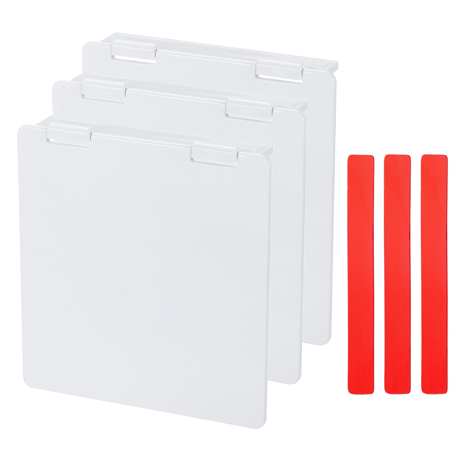 sourcing map 3Pcs Central AC Thermostat Cover Panel (87mm x 91mm) Wired Controller Panel Protection Cover Air Conditioner Thermostat Switch Protector for Home Office, White