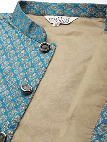 Image of SOJANYA Men Kurta Pyjama With Nehru Jacket