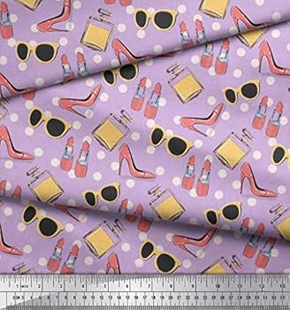 أحمر شفاه من نسيج القطن الببلين من سويموي زجاجة عطر وكعوب عالية نسيج طباعة عصرية من Metretwoinch وايد مخمل بنفسجي 58 Inch Wide Velvet Amazon Ae المنزل