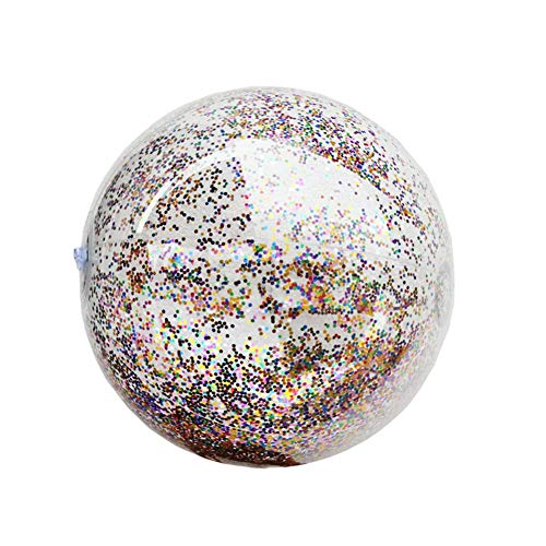 Rainnao Ballon de Plage de Paillette Gonflable de 40cm / 30cm - Ballon de Plage Flottant de l'eau de PVC avec des Paillettes, Bon Ballon de Jouet comme Cadeau pour des Enfants/Enfants Cover