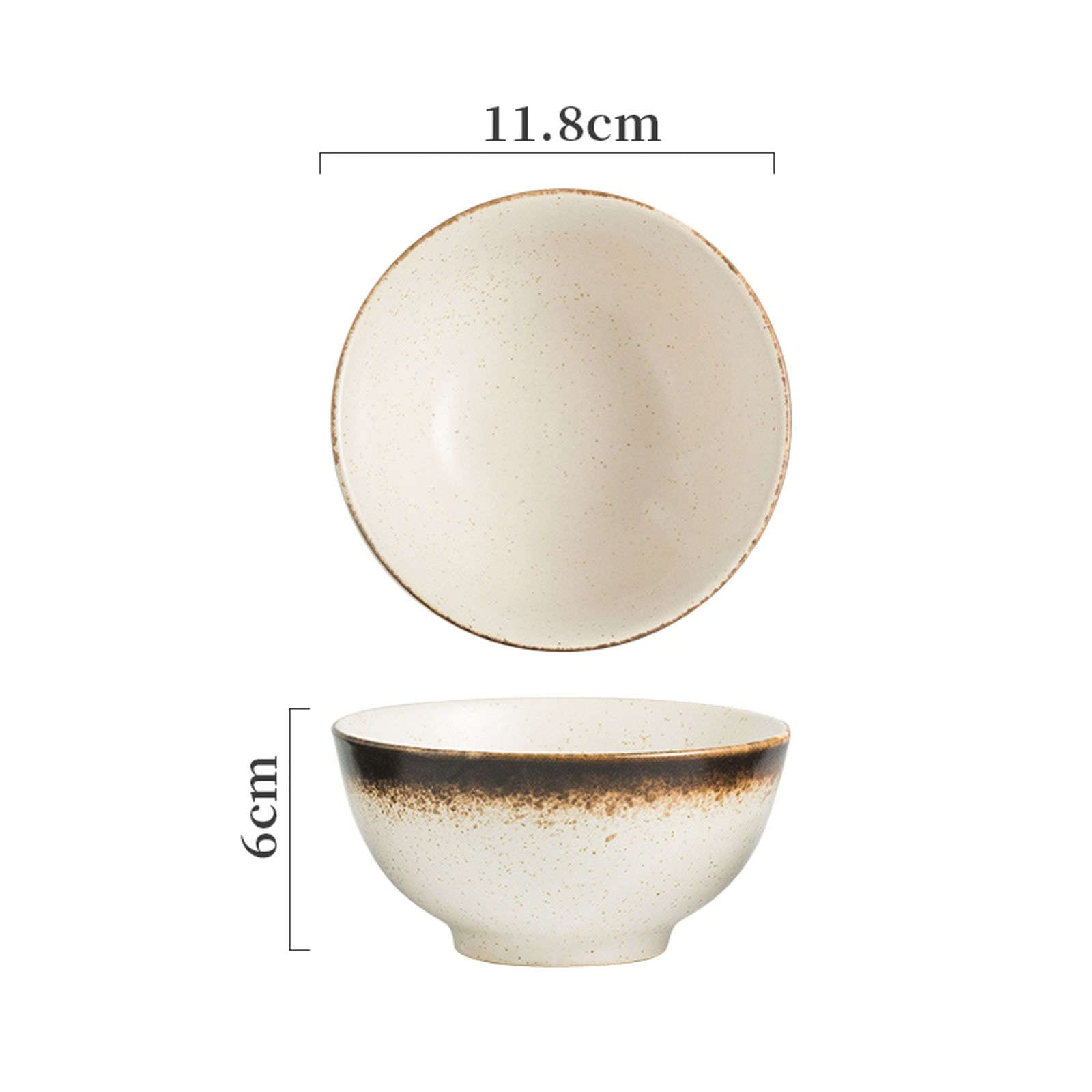2 Pieces Japanese Style Ceramic Rice Bowl Set,Microwave Safe Rice