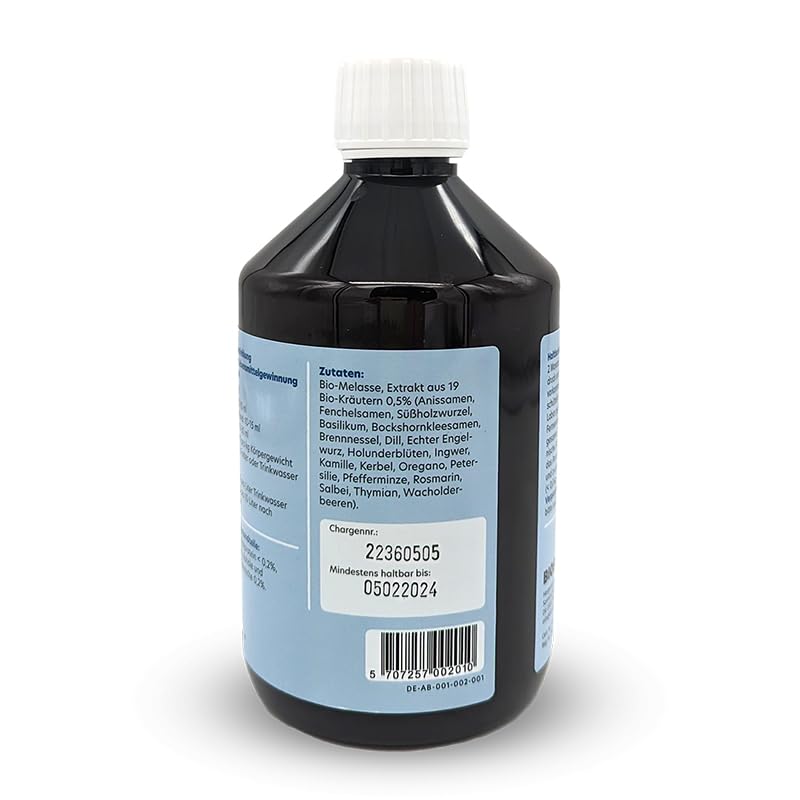 Animal Biosa Bio Ergänzungsfuttermittel für Tiere mit fermentierten Kräutern, pflegt Verdauungstrakt, Nahrungsergänzungsmittel zuckerfrei (500 ml)