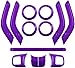 Opall Full Set Interior Decoration Trim Kit Steering Wheel & Center Console Air Outlet Trim, Door Handle Cover Inner for Jeep Wrangler JK JKU 2011-2018 2 Door& 4Door(Purple 12PCS)