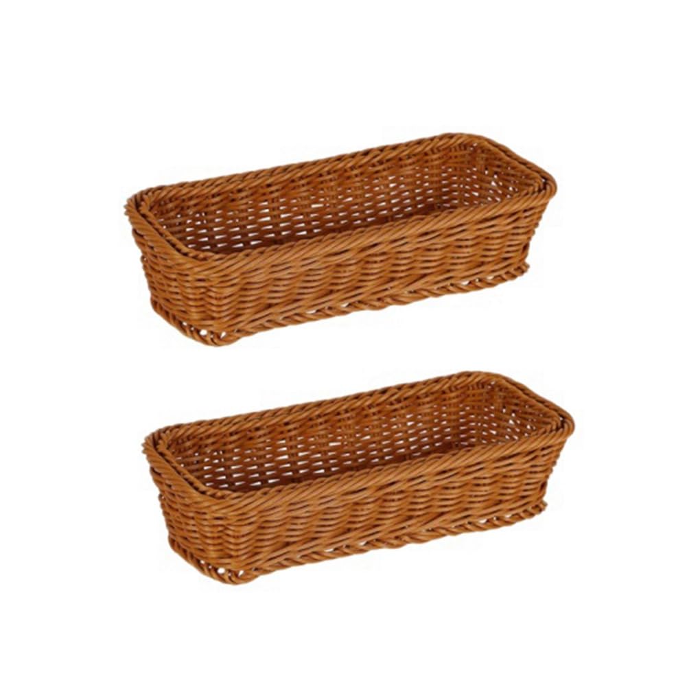 CTRLZS Plastic Rattan Woven Basket Spoon Fork Knife Chopsticks Storage Tableware Organizer Kitchen Cutlery Drain Holder A