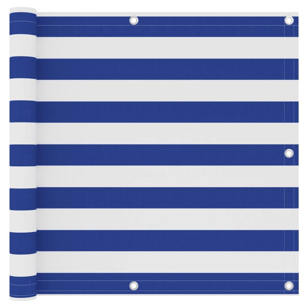 vidaXL Balcony Screen White and Blue 90x300 cm Oxford Fabric — image 1