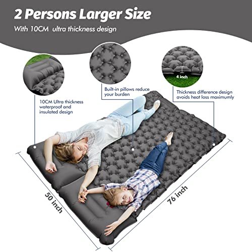 Tapis de couchage gonflable portable 10 cm tapis camping extérieur