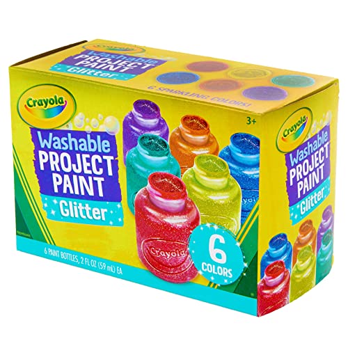 Crayola Washable Glitter Paint Great for Classroom Projects, 6 Count - image 3
