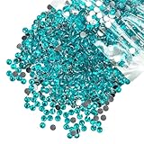 qiipii 2800PCS 4mm Blue Zircon Resin Crystal Rhinestones for Crafting Flatback Rhinestones Bulk SS16 Non-Hotfix Teal Blue Stones Diamonds Crystals Gems for Nails Face Mugs Tumblers Bottles DIY Crafts