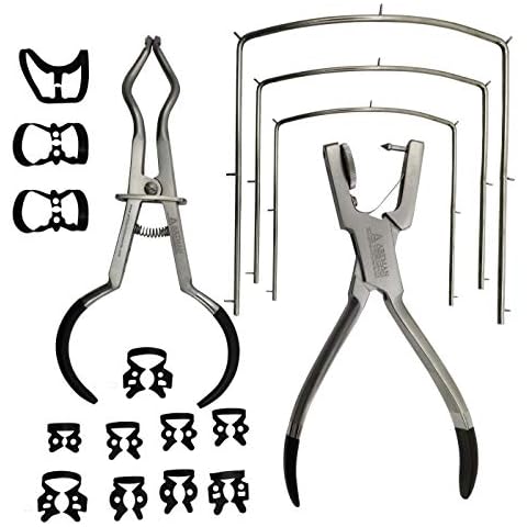 Rubber Dam Kit with 12 Anti-Reflection Clamps Punch Plier, Endodontic Supplies, and Dental Isolation Tools Artman Instruments Cover