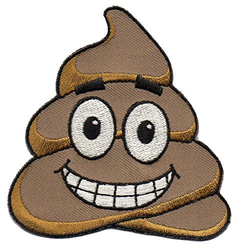 Smiling Poop Cartoon Emoji - Embroidered Patch Applique