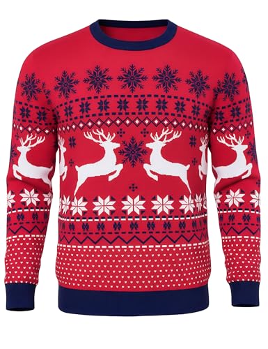 Litherday Maglione Natalizio Uomo Maglia di Natale Divertente Ugly Christmas