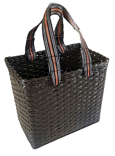 Sonas Creation Paperus, Medium, Dark Brown, Lunch Bag, Picnic Basket, Handbag, Carry Bag, Tiffin Basket for Office, Rectangular, Eco-Friendly, Handmade, of Paper Ropes, in Inch 11 H, 12 L, 6 Wide Base