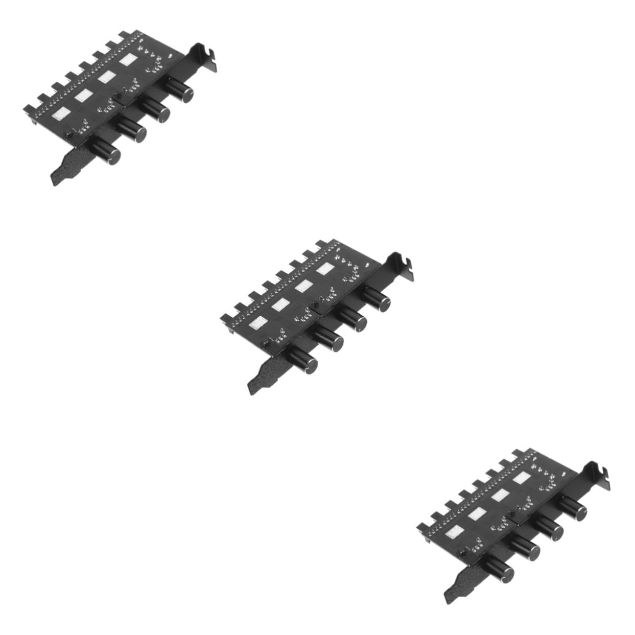 Mikikit 3stücke Fan Hub Pin Kühlventilator Adapter Einstellbarer Computer Controller Mit Kanälen Und Drehknöpfen Für Präzise Luftstromregelung Für Pc-gehäuse