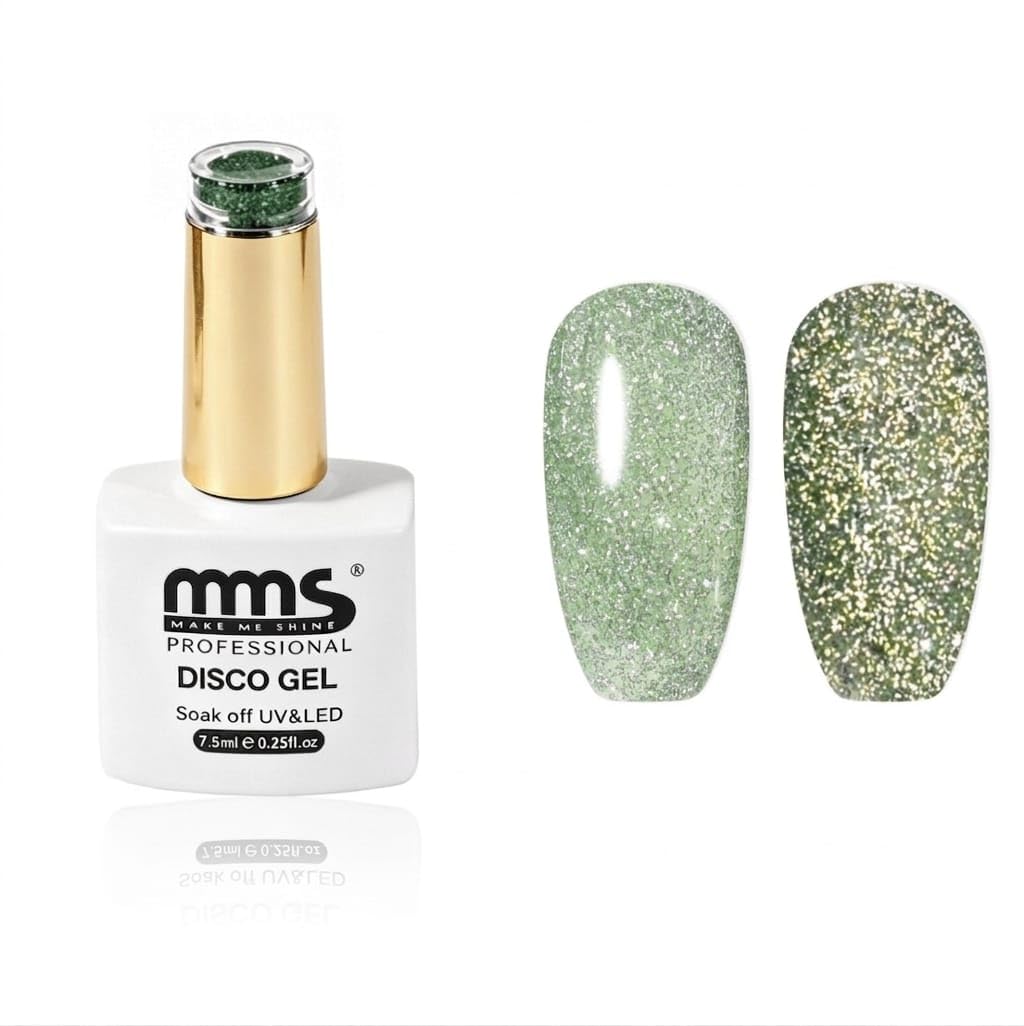 MMS Make Me Shine Disco Gel Nail Polish Reflective Glitter 7.5ml (Shade 07) | Soak Off Formula, UV & LED Curable, Nail Art Use, Reflective Glitter Finish-image-22