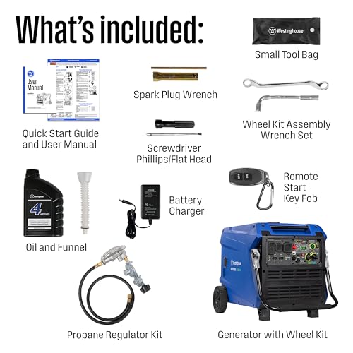 Westinghouse 11000 Peak Watt Dual Fuel Portable Inverter Generator, Remote Electric Start, Transfer Switch Ready, Gas and Propane Powered, Low THD - Safe for Electronics, Parallel Capable, CO Sensor