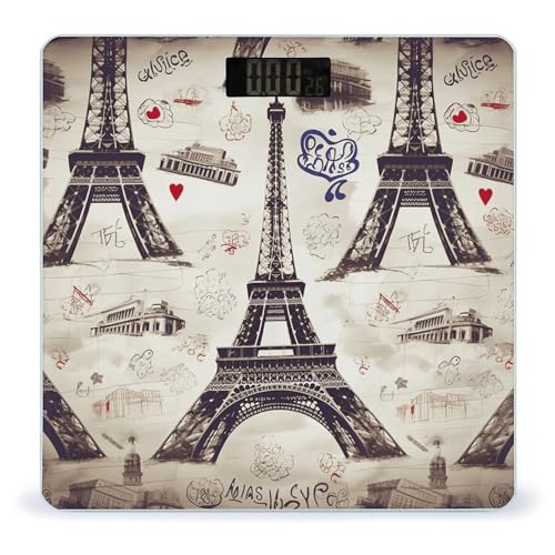 Báscula de Baño Digital Torre Eiffel con Pantalla LCD miniatura 1