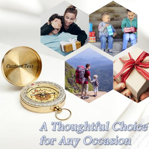 Brújula personalizada de latón con grabado luminosa miniatura 5