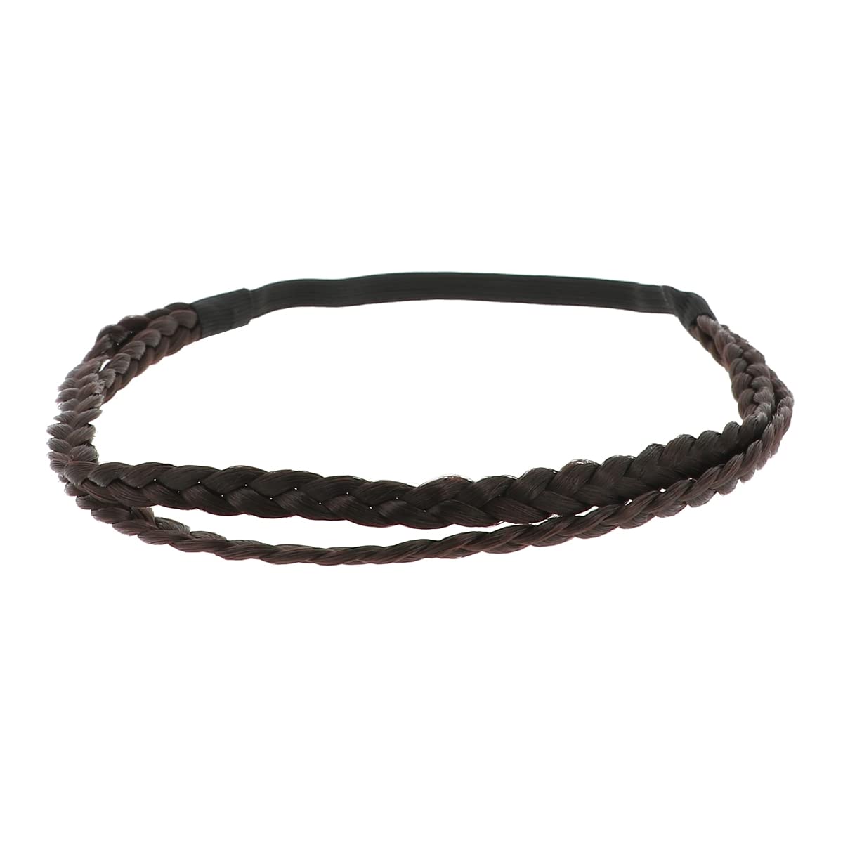 Banda de pelo trenzada oscura, Diadema de de doble color, Banda elástica talla única, Diadema de boda, Original look bohemio