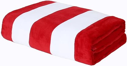 Yebeda Toalla de Playa Grande algodón, Toalla de baño Piscina, 90 x 180 cm, Suave, Ligera, Absorbente y Felpa, Rojo