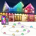 IVRICH 50FT Permanent Outdoor Lights, Smart RGB Eave Light with Color Changing, APP/Remote Control, IP67 Waterproof, Music Sync, Timer Function, for Christmas, Party, Holiday Decor