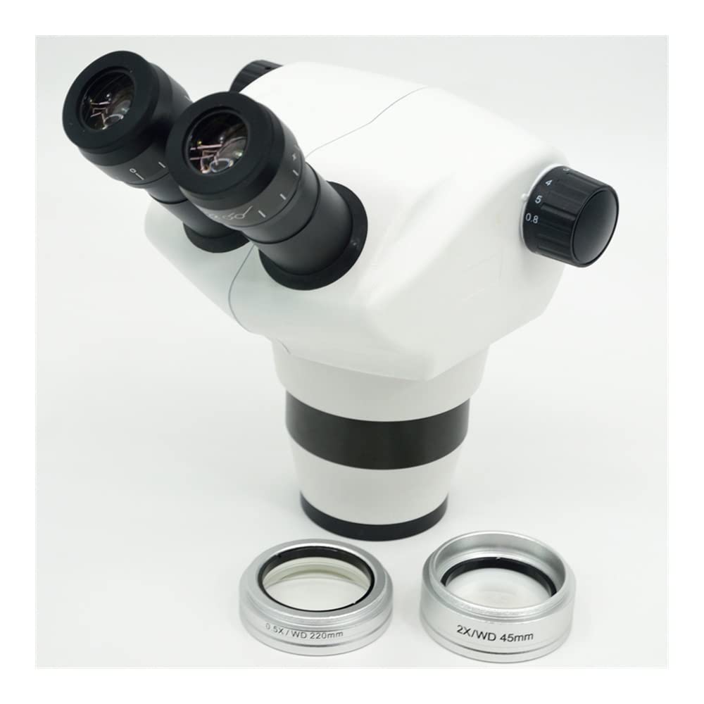 Microscope 8X-50X 4X-100X Binocular Zoom Stereo Microscope Head for Electronics(4X-100X 0.5X 2.0X)