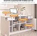 Modern Reception Desk Counter with Lockable Drawers, Front Desk with Spacious Shelves and Large Desktop, Retail Counter for Beauty Salon Hotel Office – Beige, 80x42x92cm(80 * 42 * 92cm)