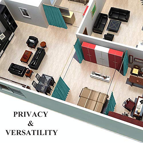 Image of NICETOWN Room Divider Curtain Screen Partitions, Blackout Curtain for Patio Sliding Glass Door, Premium Heavyweight Blackout Curtain Panel for Shelves (Sea Teal, 1 Panel, 10ft Wide x 8ft Long)
