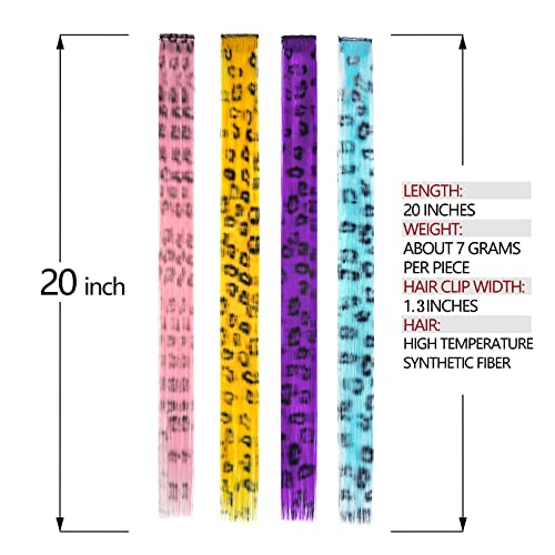 Star Flower SF-HAIRP-04 Colorful Hair Extensions Party Highlight Clip-In Hair Extensions Mixed Color Pattern Synthetic Hair Piece Straight Hair 20 Inches Suitable thumb #2