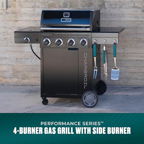 Charbroil Performance Series 4-Burner Gas Grill Cabinet with Side Burner, Black - 463253925 - Image 3