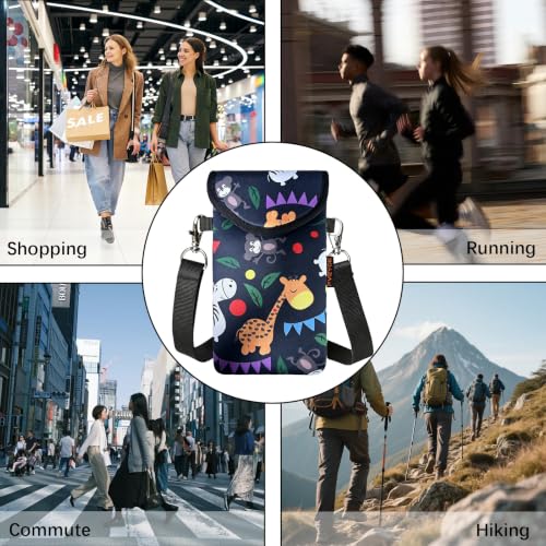 Image of Neoprene Phone Sleeve Pouch Case Bag for Men Women w /Crossbody Strap /Neck Lanyard for iPhone 17 /16 /15 /14 Pro Max, Samsung S25,Pixel 10
