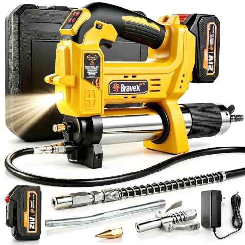 Image of Electric Grease Gun Compatible with Makita 21V Battery Powered, 12000 PSI Cordless Grease Gun with 40 Inch Hose for Tractor, Truck, Excavator | Quick Release Coupler | LED Light | Rechargeable