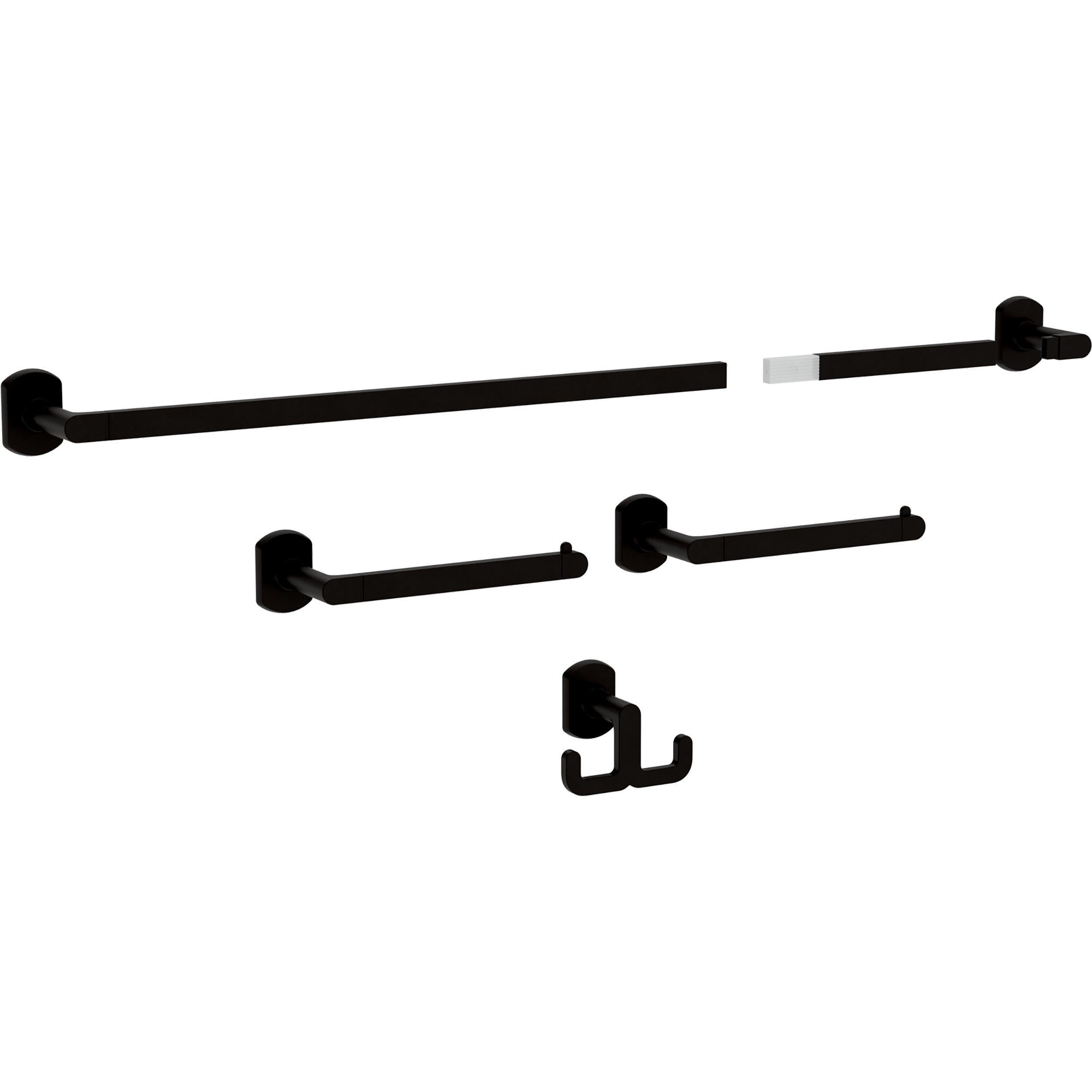 Franklin Brass GRNV64-MB Granville 4-Piece Bath Hardware, Matte Black