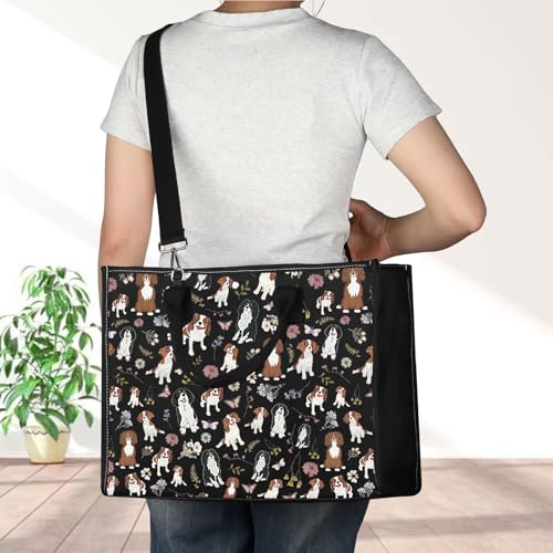Bolso tipo tote para mujer con diseño de Cavalier King Charles Spaniel, ideal como regalo miniatura 6