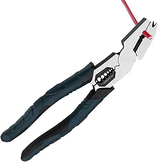ワイヤー圧着工具,9機能プライヤークリンパー,高炭素鋼製 圧着ペンチ 耐久性設計 - 被覆はがし、圧着、切断、配線、家庭修理用ツール