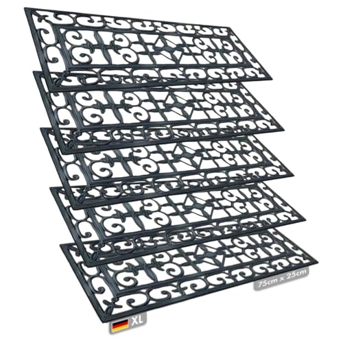 Stufenmatten aus Gummi mit Schrägkante, rutschfest, für Außen- und Innenbereich, 5 Stück, verschiedene Designs erhältlich (Colombo 25x75cm, 5 Stück)