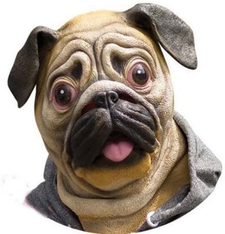 Máscara especial de látex de cabeza completa de animal lindo Bulldog para Halloween, festival de máscaras, Pascua o fiesta de baile