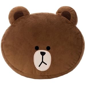 LINE CHARACTER フェイスクッション ブラウン