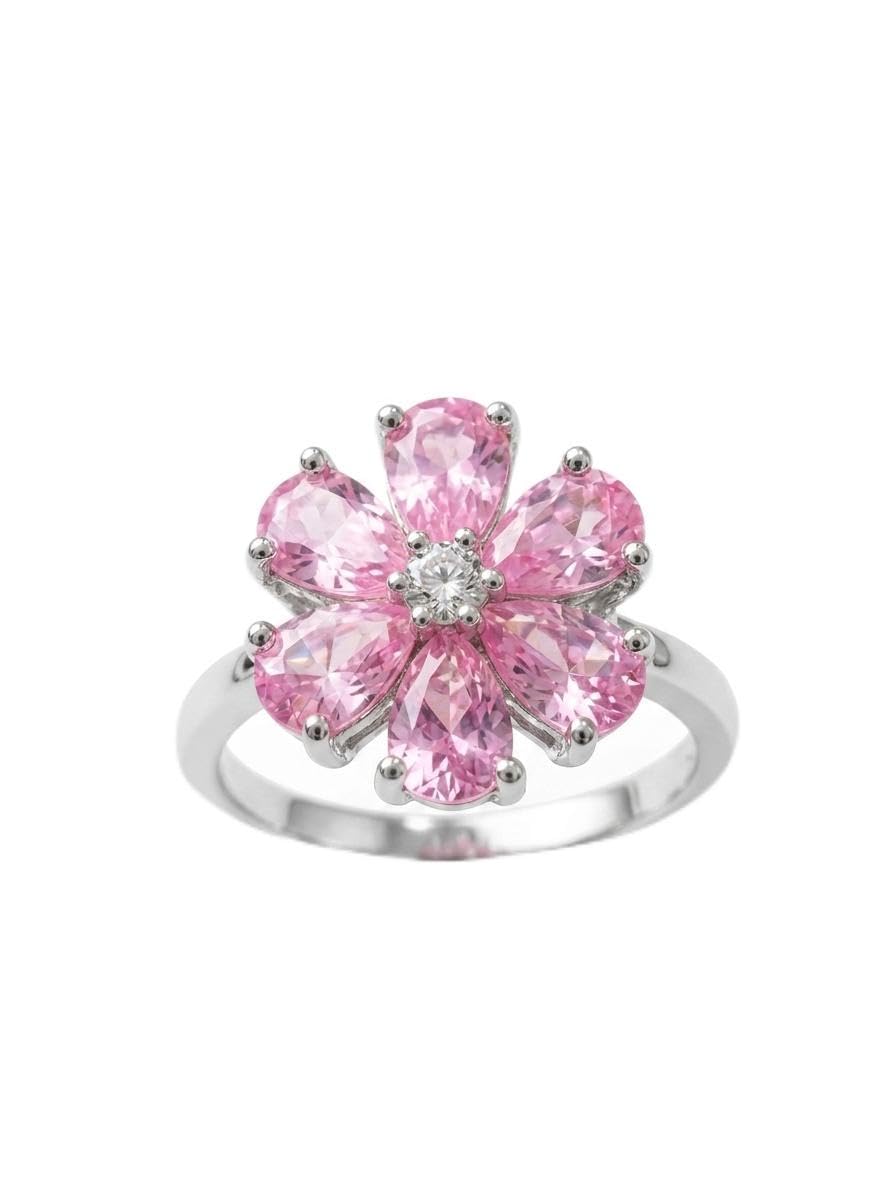 Pink Flower Style Ring | Adjustable Fancy Jewellery Design for Men Women | Latest Fashion Accessories for Girls | Minimal Jewelry | Gift for Valentines Day, Christmas, Marriage, Birthday-image-23