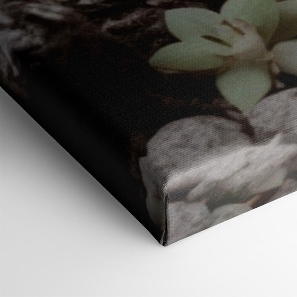 Canvas for Living room. Embracing Tranquility: Discovering Serenity Through a Meditative Buddha Statue Oasis, 27 x 18 inch Canvas Wall Art - Contemporary Masterpieces - Modern Home Decor