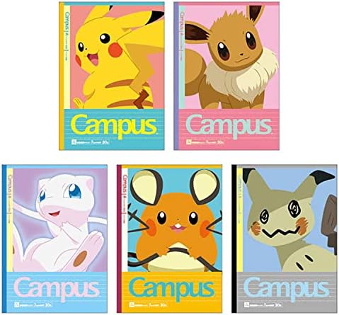 Showa Notebook, Pokemon Notebook, Campus Notebook, Dotted Ruled, A-Ruled, Pack of 5, 119729003