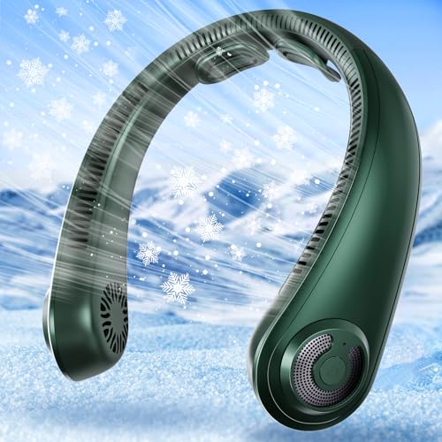 Image of Portable Lightweight Neck Fan with Neck Support, Gifts for Mother's Day & Father's Day, Rechargeable Personal Wearable Cooling Neck Fans for Hot Flashes, Disneyland, Travel, Camping Essentials