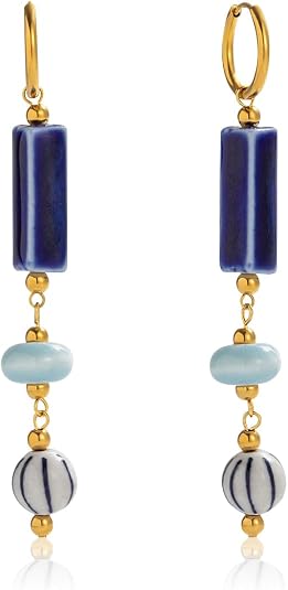 Bohemian Floral Filigree Gold Plated Turquoise Lapis Lazuli Drop Dangle Earrings, 925 Sterling Bohemian Floral Filigree Gold Plated Turquoise Lapis Lazuli Drop Dangle Earrings, 925 Sterling - What’s the Best Amazon Outfit for a Santorini Holiday?