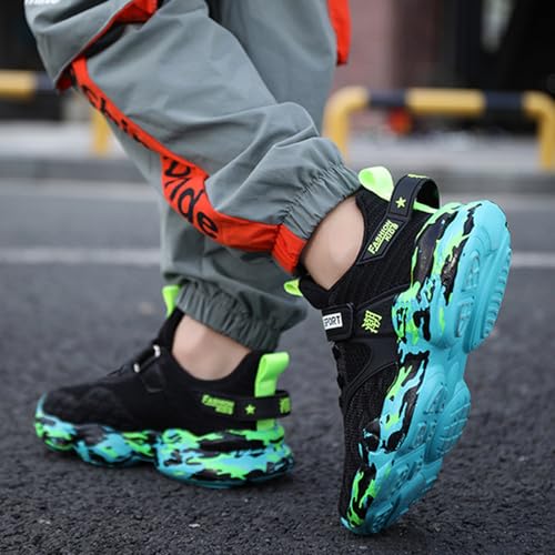 Kids Sneakers for Boys Girls Non-Slip Hook and Loop Lazy Shoes with Hook and Loops for Indoor Outdoor Little Kid2