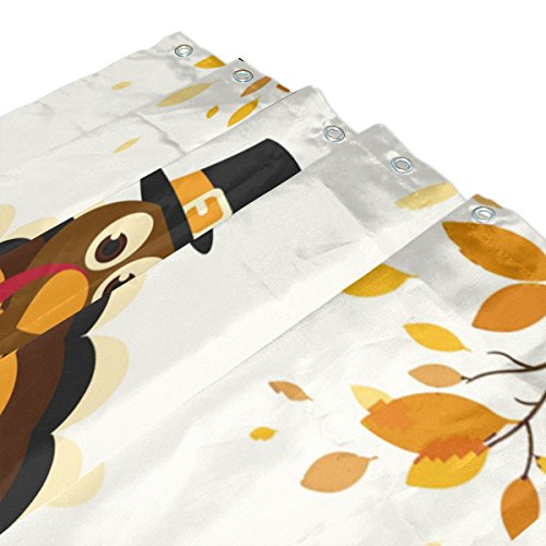 Wozo Hipster Turkey Maple Leaf Thanksgiving Polyester Fabric Bathroom Shower Curtain 60 X 72 Inch With Hooks Modern Bathroom Doormat Rug 23.6 X 15.7 Inch #TOP2
