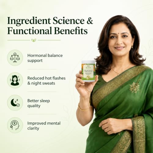 Image of Miror Bliss Perimenopause Tablets for Women (2 * 30 Tablets) | Hormonal Balance, Hot Flashes & Night Sweats Relief | Ashwagandha, Shatavari & Magnesium | Sleep & Mood Support