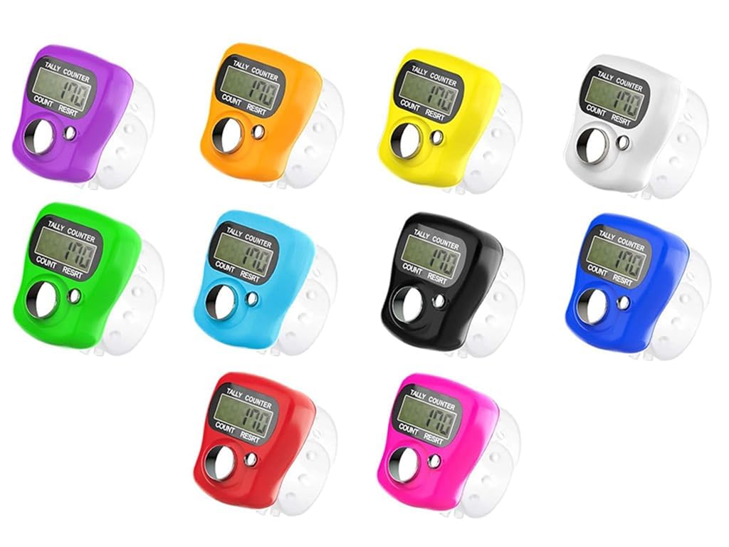 Aarvi Mini Hand Tally Counter Finger Ring Digital Electronic Head Count, Jap Counter Machine for Mantra Jap Cricket Umpire and Various Counting Purpose Small TC (Set of 2)