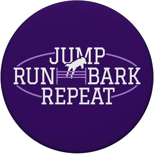 Miniatura 3 de Dog Agility Handler - Jump Run Bark Repeat - Dog Agility PopSockets Standard PopGrip