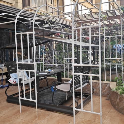 Climbing Plants Support Rack Garden Arches and Arbors Balloon Arch Frame Backdrop Stand Galvanized Steel Pipe Plastic Coating Garden Pergola Arch(Black,220X240cm(WXH))