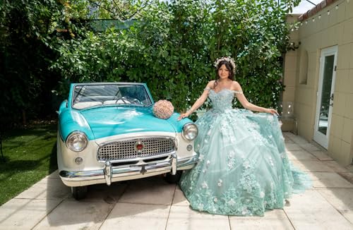 Mauuwy 3D Flower Quinceanera Dresses with Bow Off Shoulder Sweet 16 Dresses Sweetheart Applique Vestido De 15 Años4